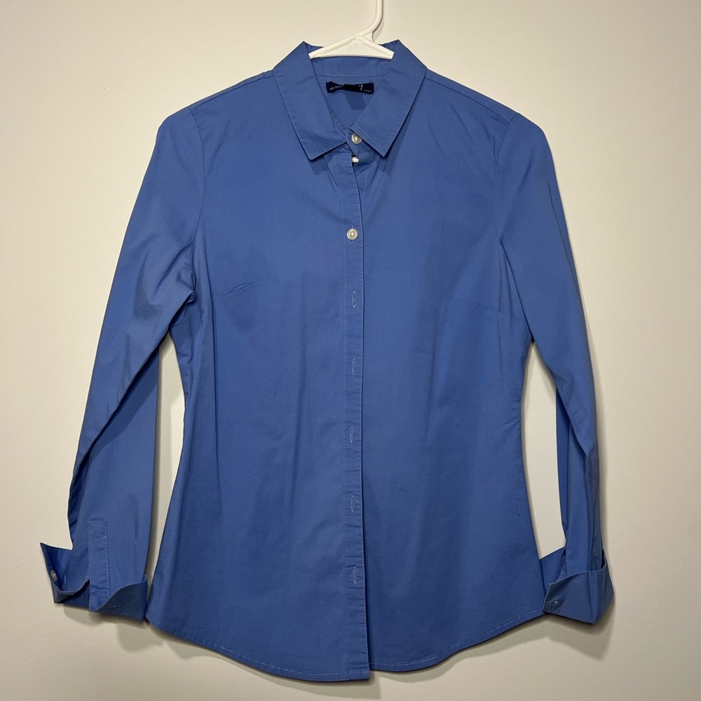 Old Navy Women's Blue Button-Down Shirt